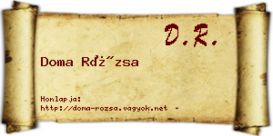 Doma Rózsa névjegykártya