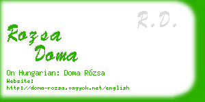 rozsa doma business card