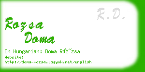 rozsa doma business card